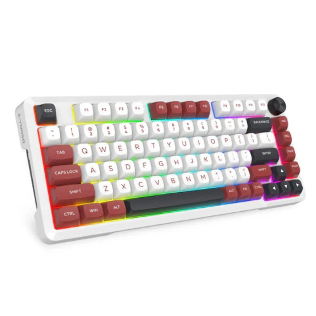 E-YOOSO Z-82 RGB 81-Keys Wired Hot-Swappable Mechanical Keyboard White/Red/Black (Silverwood Switch)