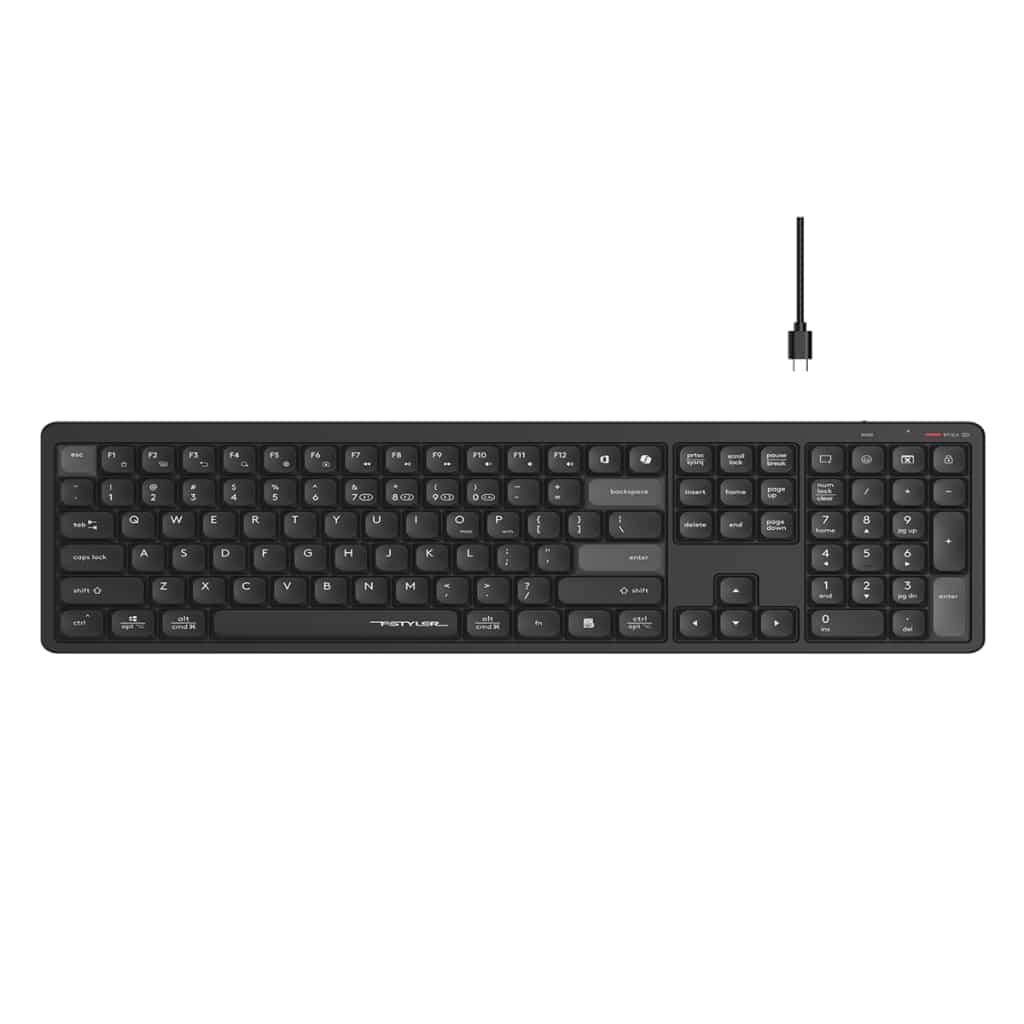 A4Tech FBX55C Black Bluetooth & Wireless Rechargeable Office Keyboard