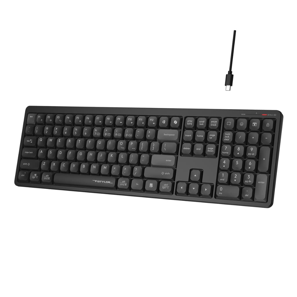 A4Tech FBX55C Black Bluetooth & Wireless Rechargeable Office Keyboard