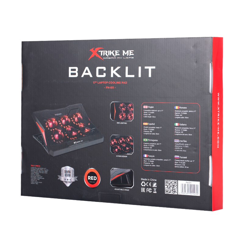 XTRIKE ME FN811 LAPTOP COOLING PAD 6 FANS 2 USB PORTS