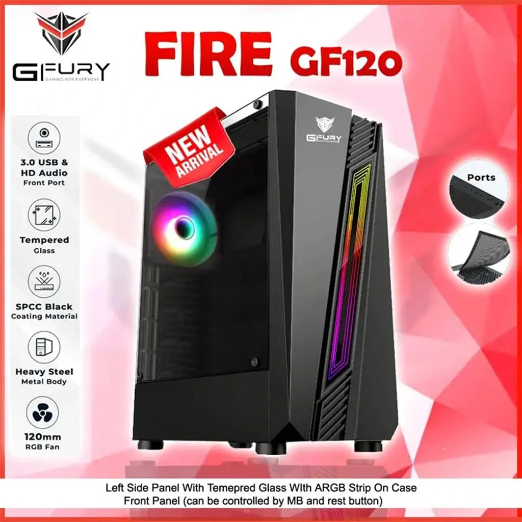 GFury Fire GF-120 Left-Side Tempered Glass Panel PC Case