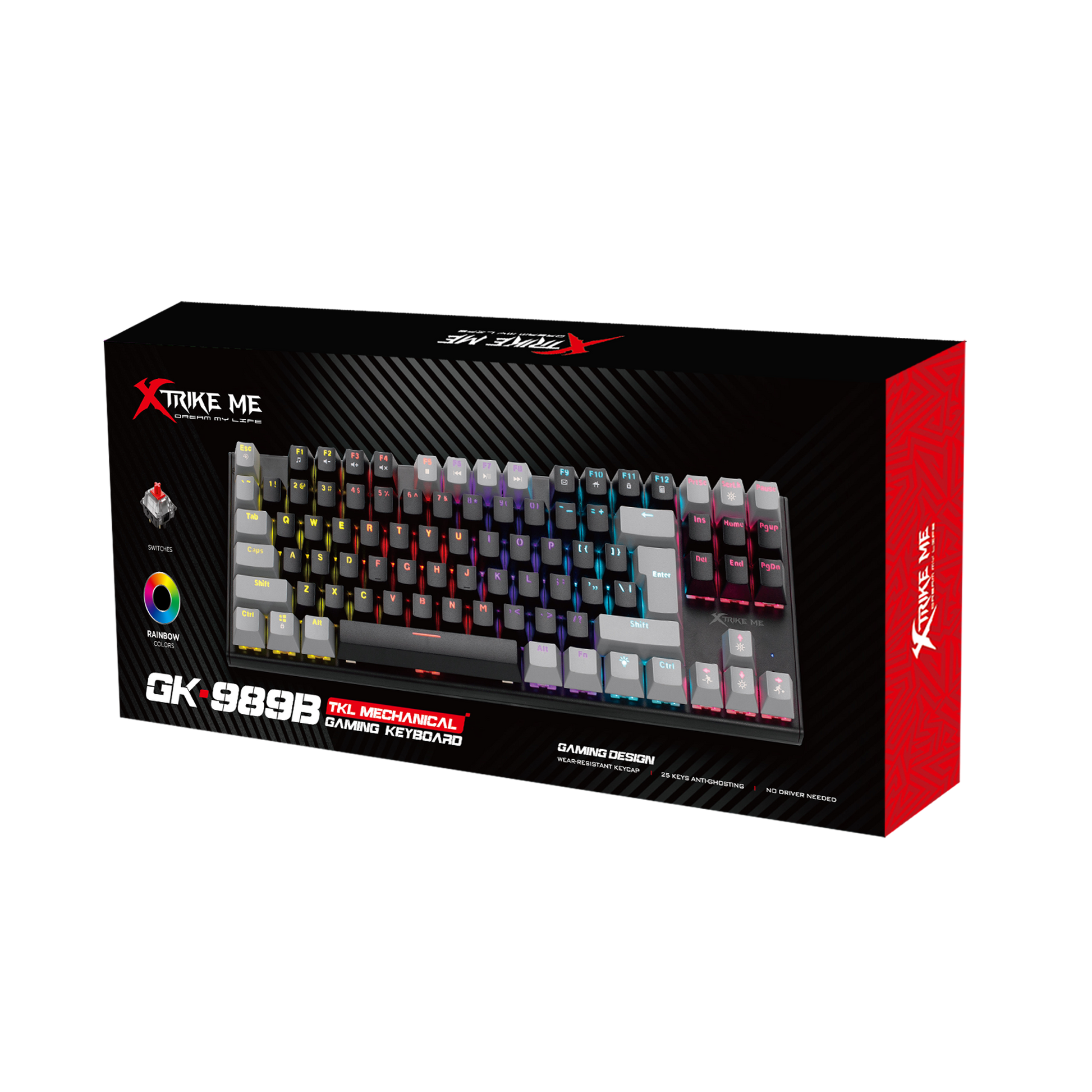 XTRIKE ME GK-989 A WIRED KEYBOARD TKL MECHANICAL GMING KEYBOARD
