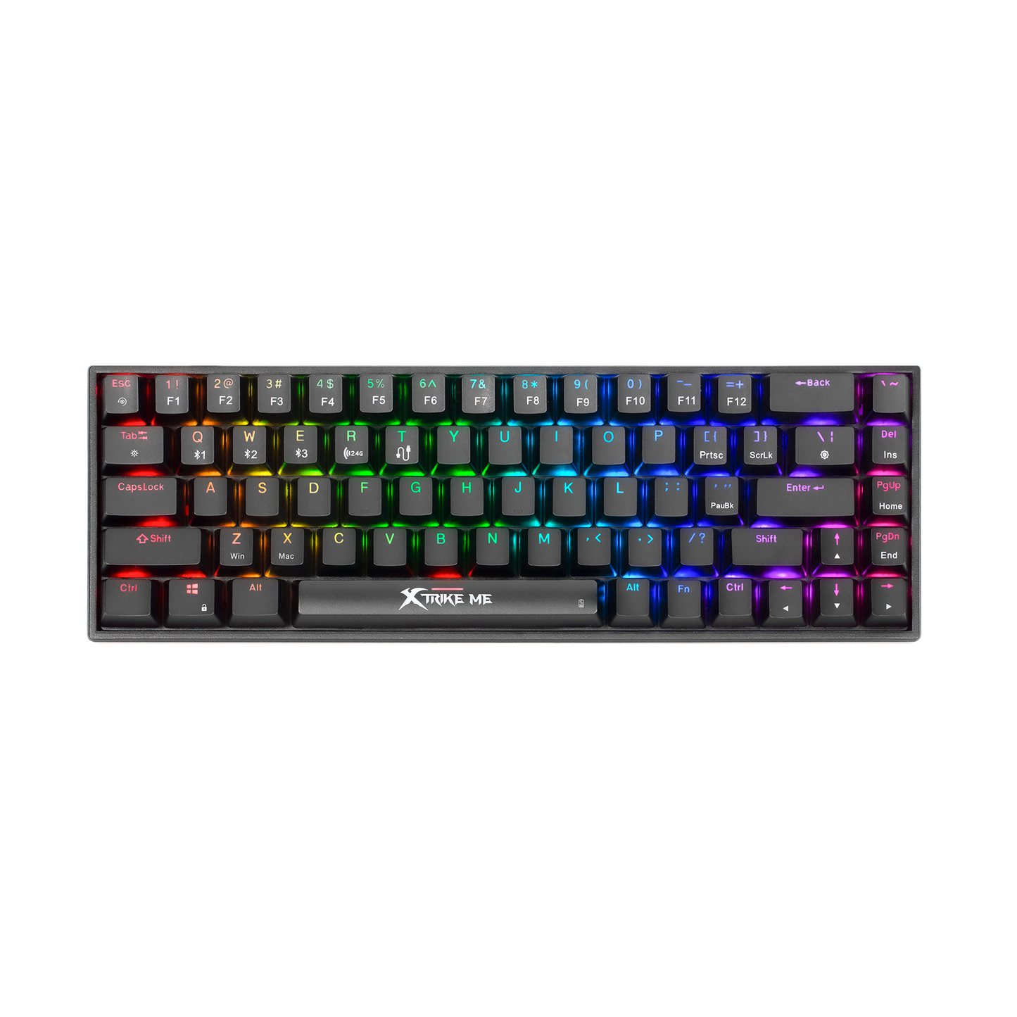 Xtrike Me Gk-994w Rgb 68 Key Bt 2.4ghz Wireless Gaming Keyboard Black