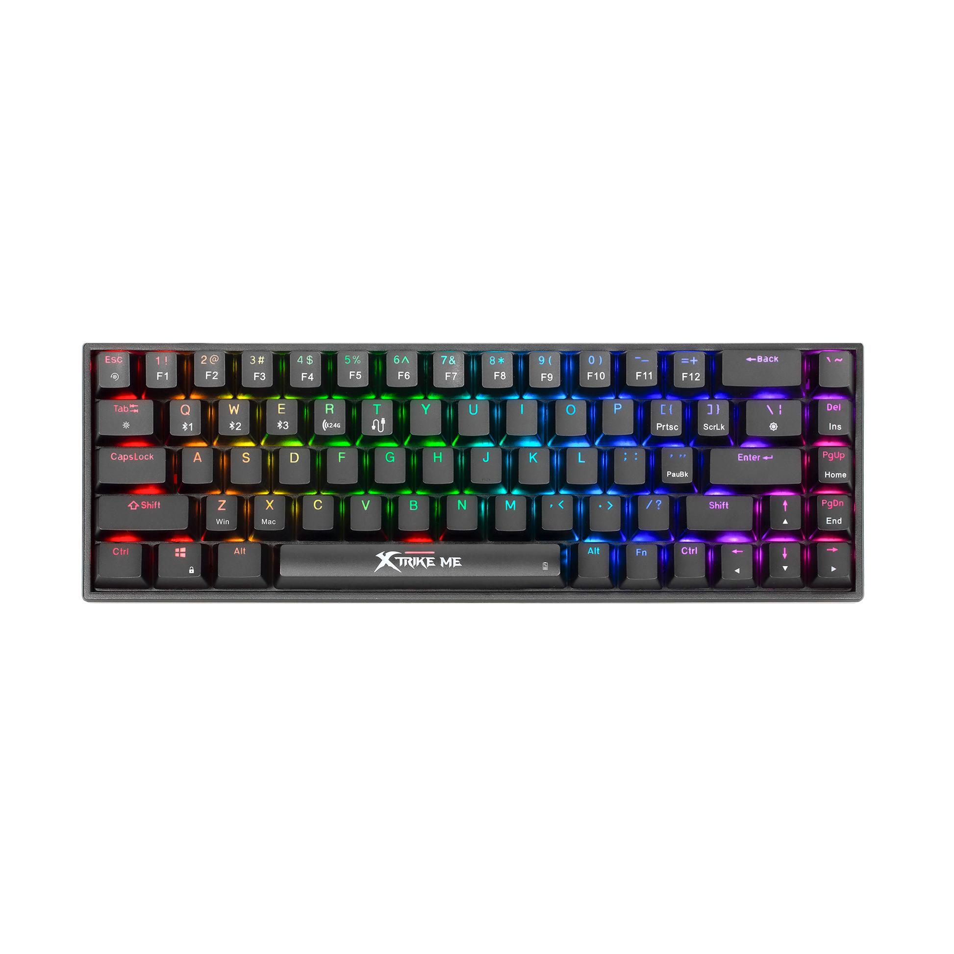 Xtrike Me Gk-994w Rgb 68 Key Bt 2.4ghz Wireless Gaming Keyboard Black