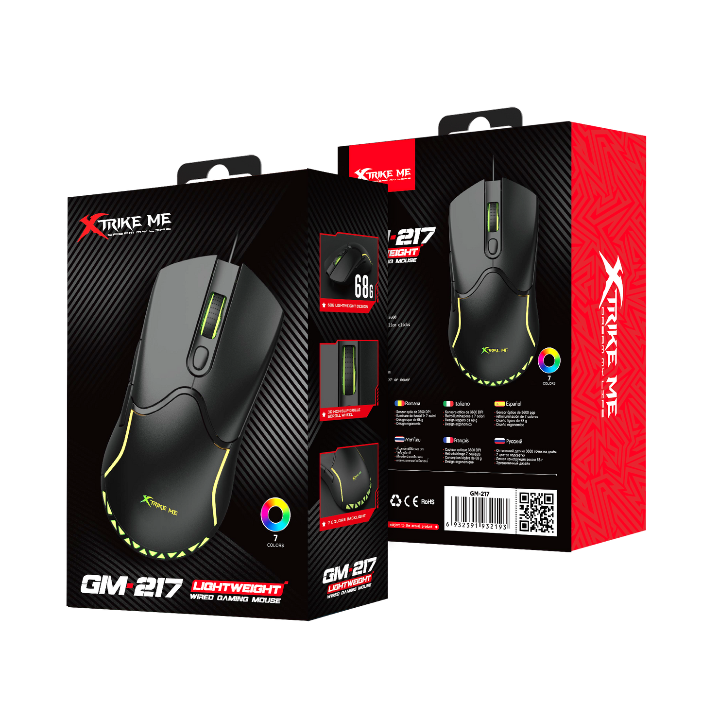 Xtrike Me Gm-217 Rgb Gaming Usb 6 Buttons Wired Mouse