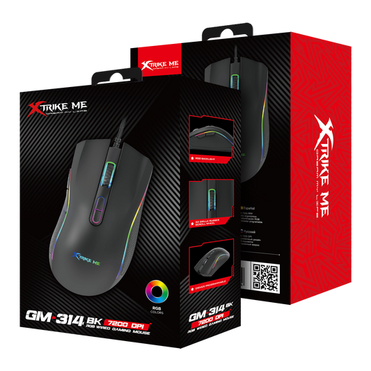 Xtrike Me Gm-314 Bk Wired Gaming Mouse Black