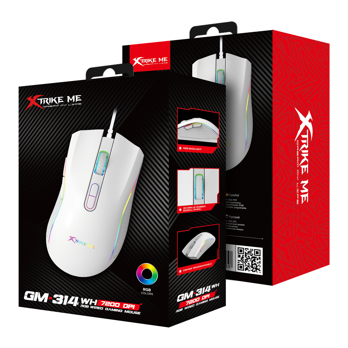 XTRIKE ME GM-314 BK WIRED GAMING MOUSE WHITE