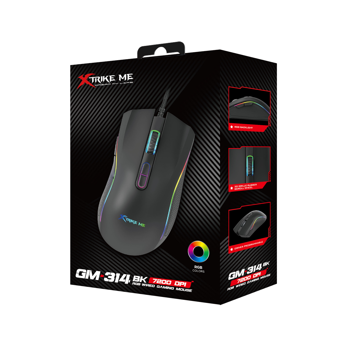 Xtrike Me Gm-314 Bk Wired Gaming Mouse Black