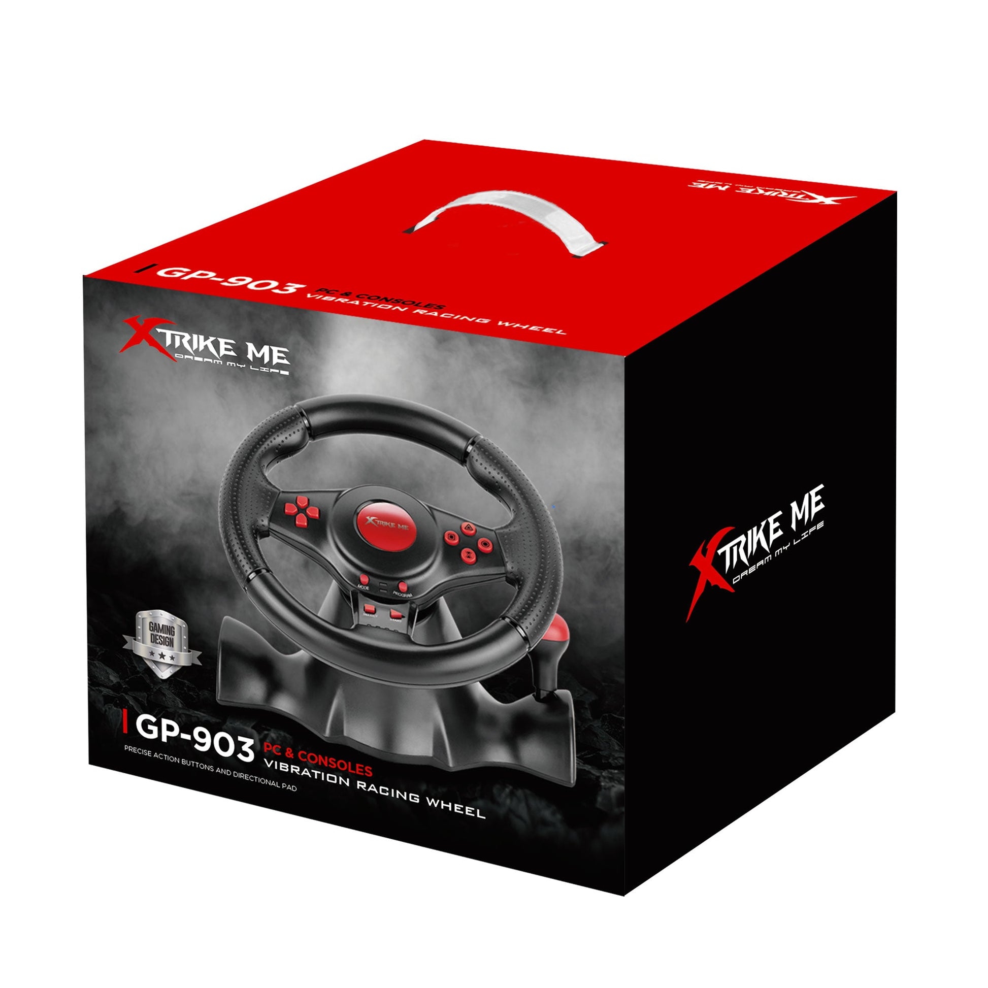 XTRIKE ME GP-903 RACING WHEEL WITH DUAL VIBRATION MOTORS REALISTIC GAMING EXPERIENCE