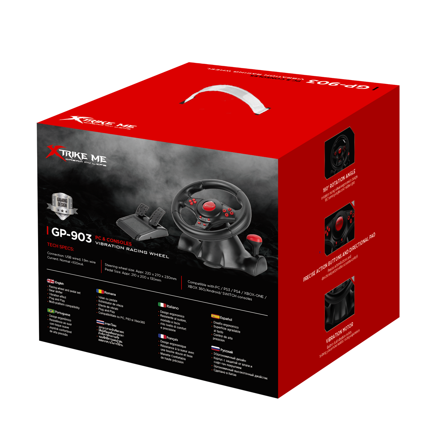 XTRIKE ME GP-903 RACING WHEEL WITH DUAL VIBRATION MOTORS REALISTIC GAMING EXPERIENCE