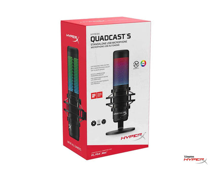 HyperX QuadCast S USB Microphone RGB Gaming Professional Microphone WITHOUT BOX
