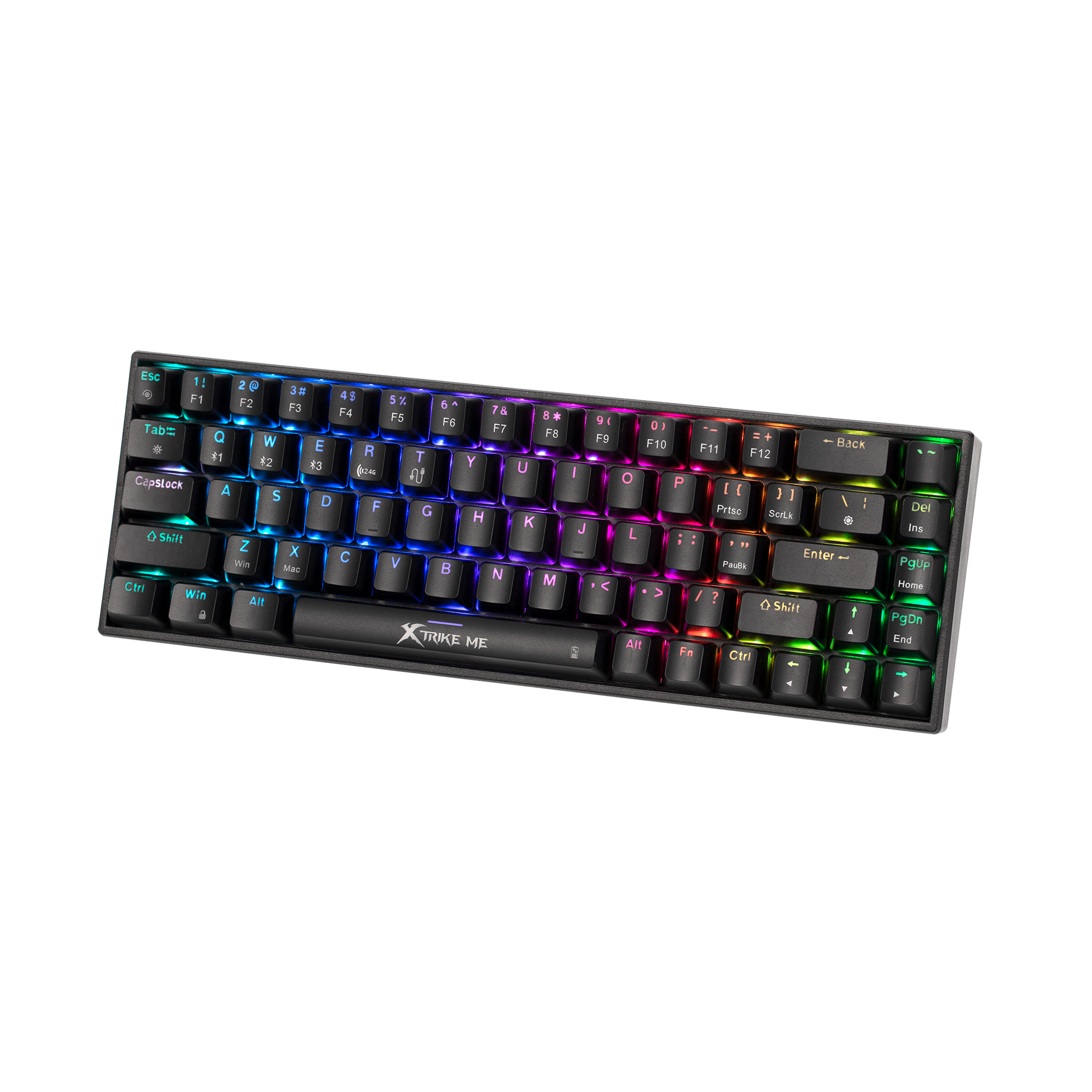 Xtrike Me Gk-994w Rgb 68 Key Bt 2.4ghz Wireless Gaming Keyboard Black