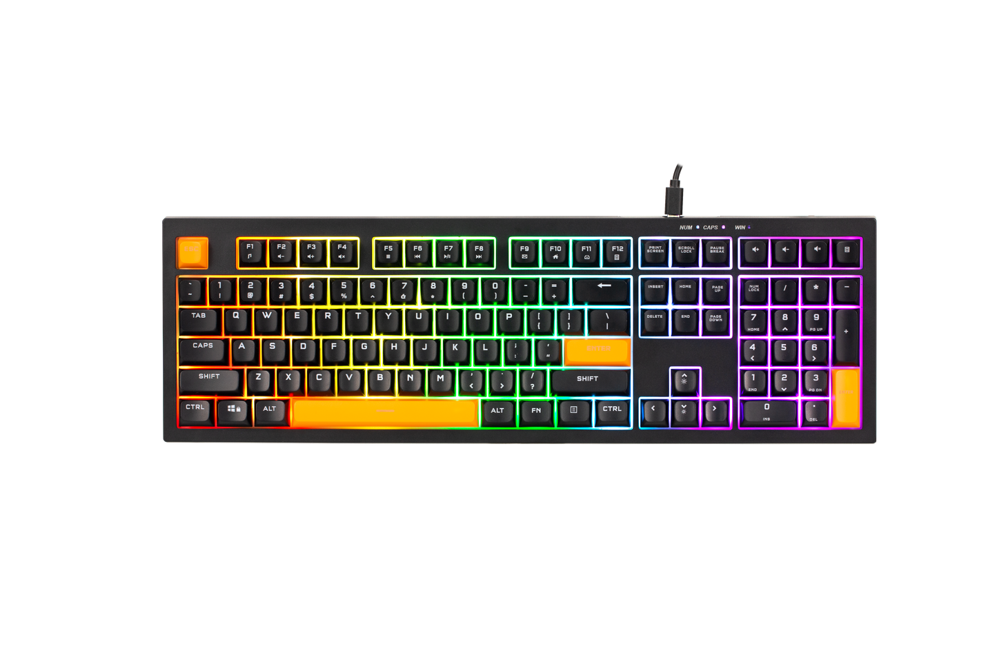 Xtrike Me Kb-512 Bk 108 Key Wired Mechanical Feel Usb-c Keyboard Black