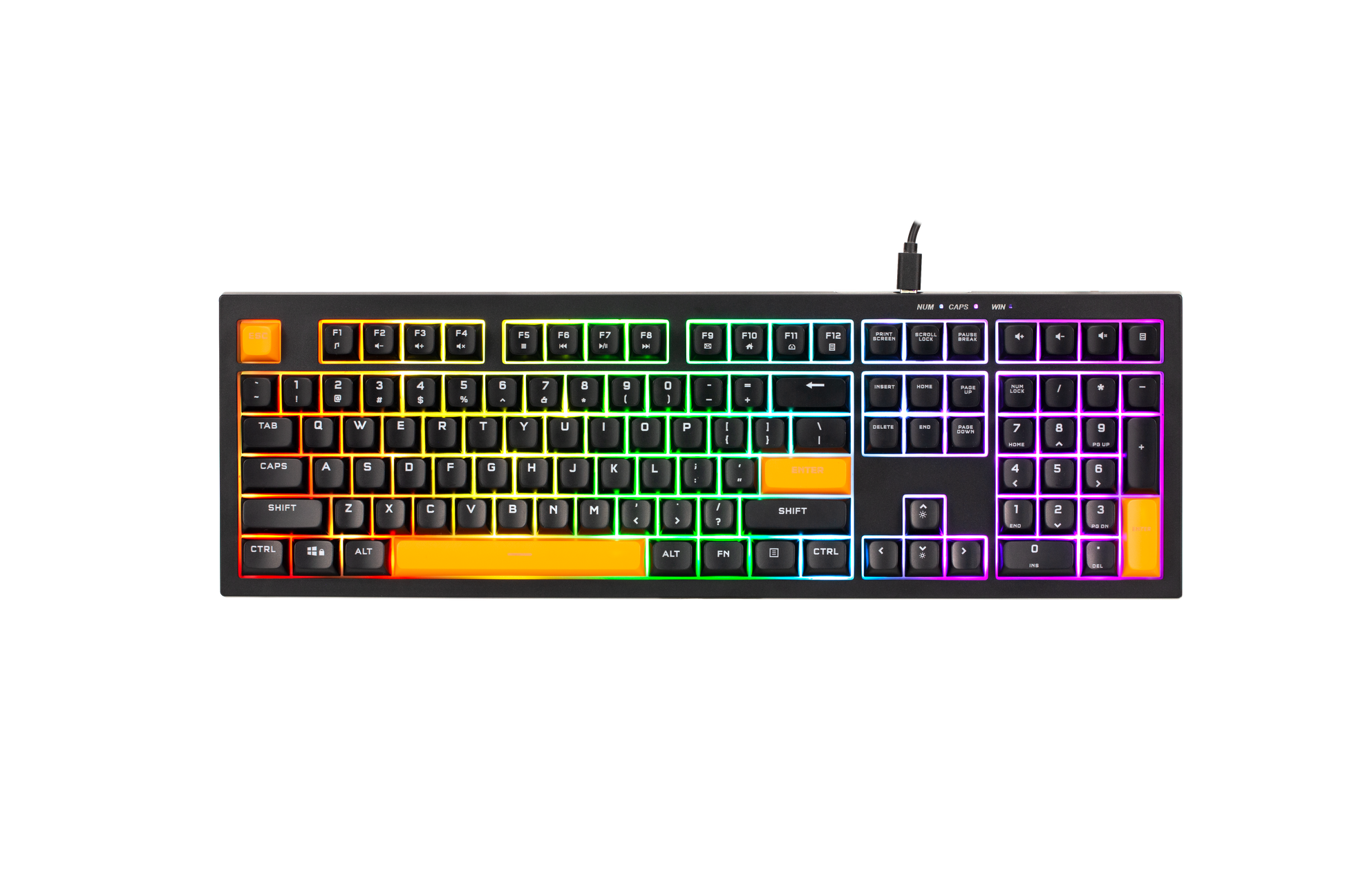 Xtrike Me Kb-512 Bk 108 Key Wired Mechanical Feel Usb-c Keyboard Black