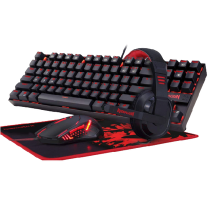 Redragon K552-BB Keyboard, M601 Mouse, P001 Mousepad and H120 Headset Combo Set (4 in 1)