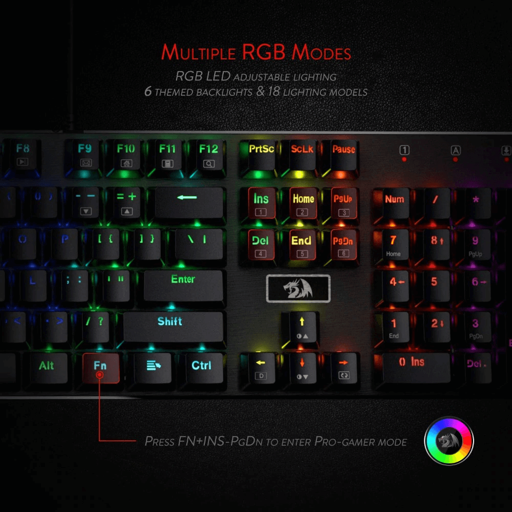 Redragon K556 DEVARAJAS RGB Mechanical Gaming Keyboard with (Brown Switches)