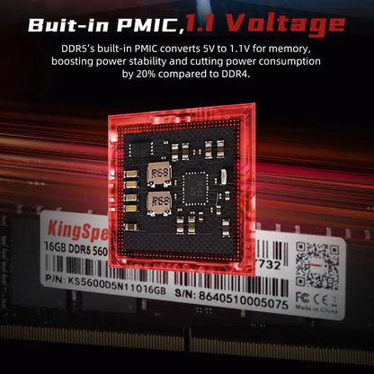 KingSpec 16GB DDR5 Desktop 5600 MHz SODIMM Memory