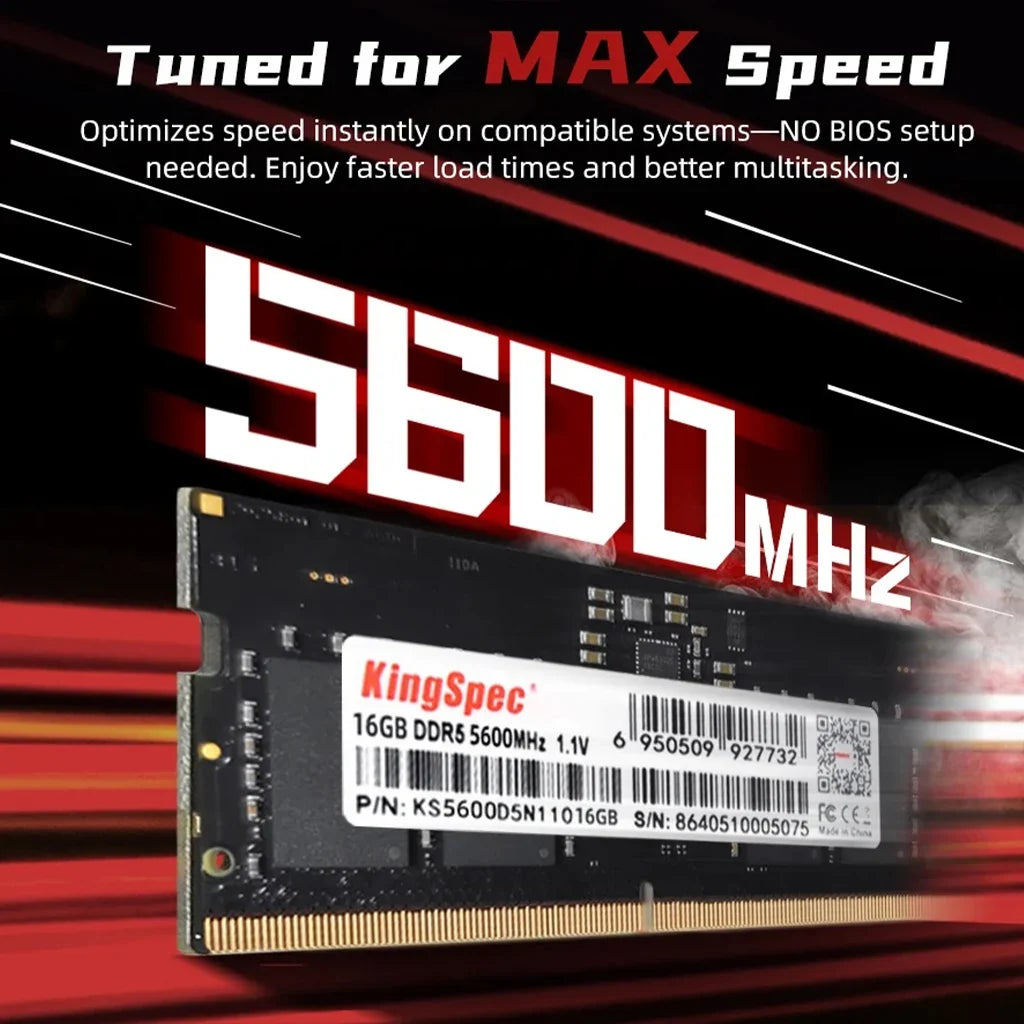 KingSpec 16GB DDR5 Desktop 5600 MHz SODIMM Memory
