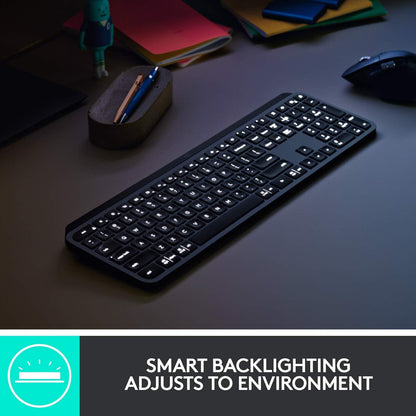 Logitech MX Keys Plus Advanced Wireless Illuminated Keyboard With Palm Rest