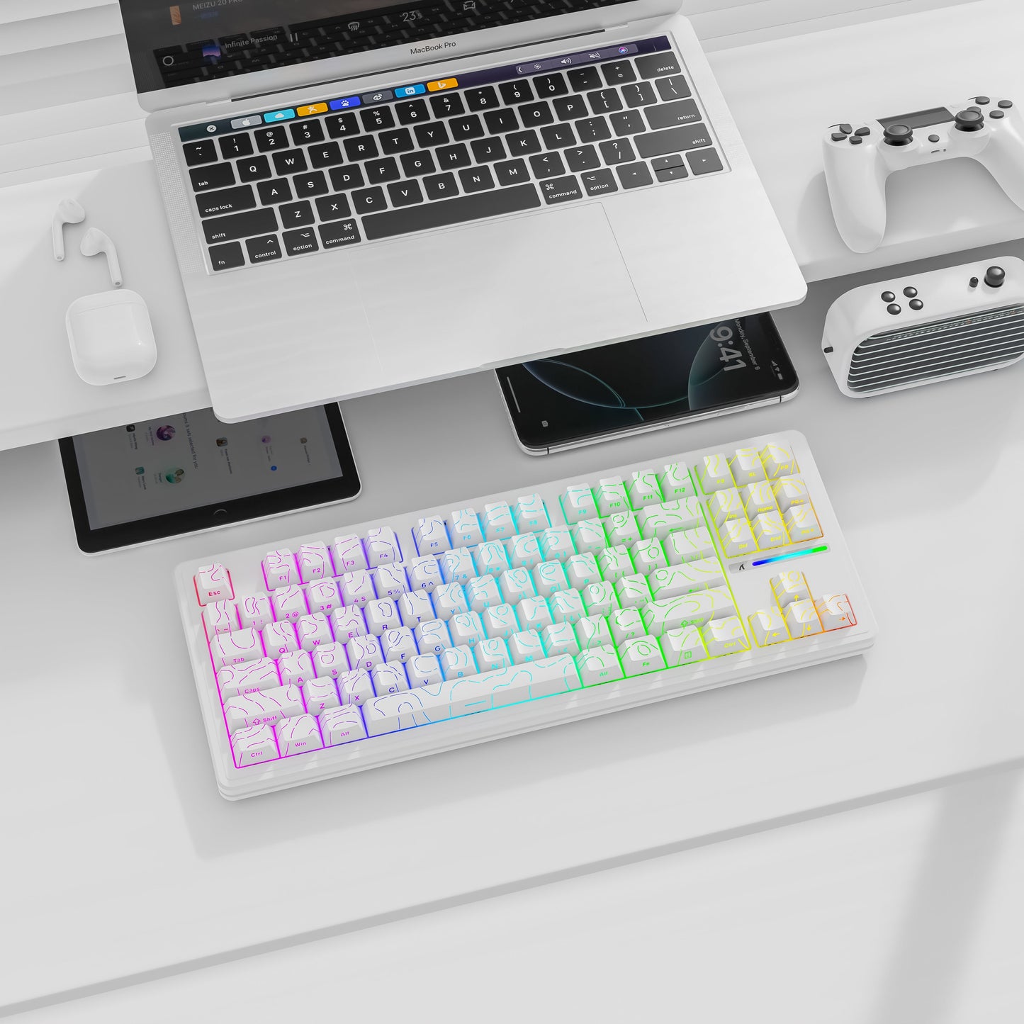 ATTACK SHARK M87PRO Wireless Mechanical Keyboard with Side Printed PBT Keycaps