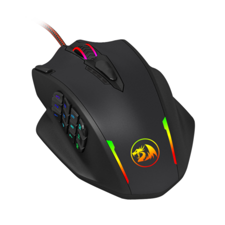 Redragon M908 IMPACT MMO Gaming Mouse, 12400 DPI (Black)