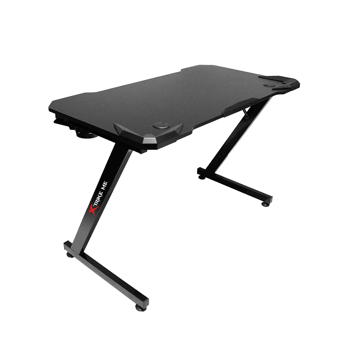 Xtrike Me Dk-02 Ergonomic Computer Desk With Headphone Hook And Cup Holder Z-shaped Legs Black