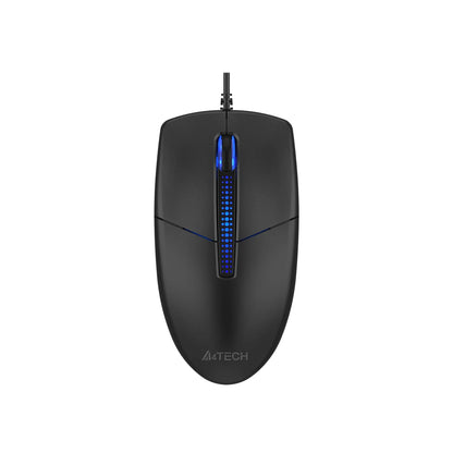 A4Tech N-530S Black Illuminated Blue Backlit Wired Mouse