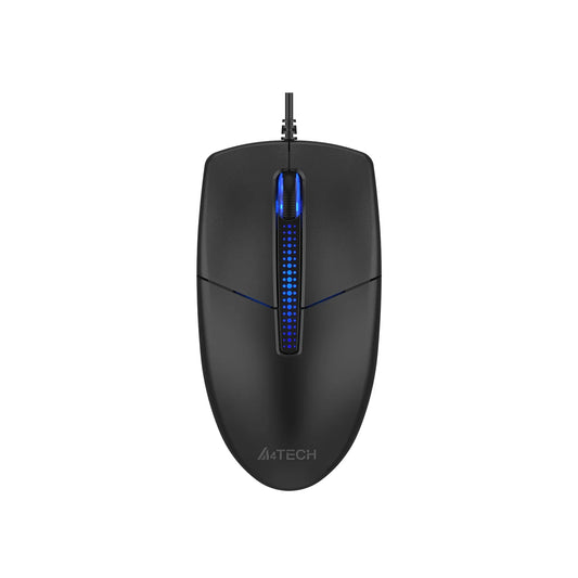 A4Tech N-530S Black Illuminated Blue Backlit Wired Mouse