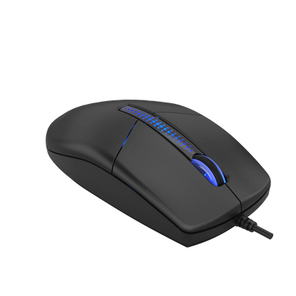 A4Tech N-530S Black Illuminated Blue Backlit Wired Mouse
