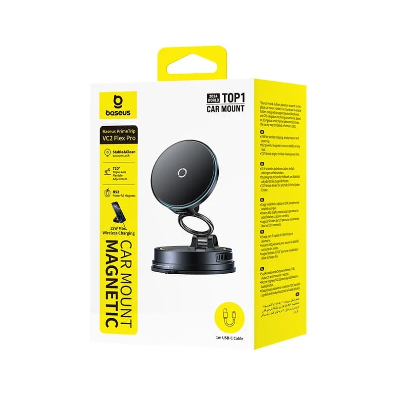 Baseus PrimeTrip VC2 Flex Pro Magnetic Wireless Car Charger Mount Suction Cup Version