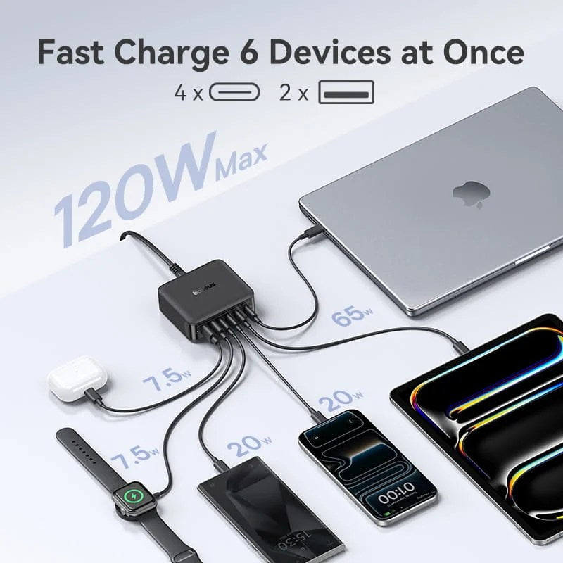 Baseus EnerFill FH21 Desktop Charging Station 4C+2U 120W US