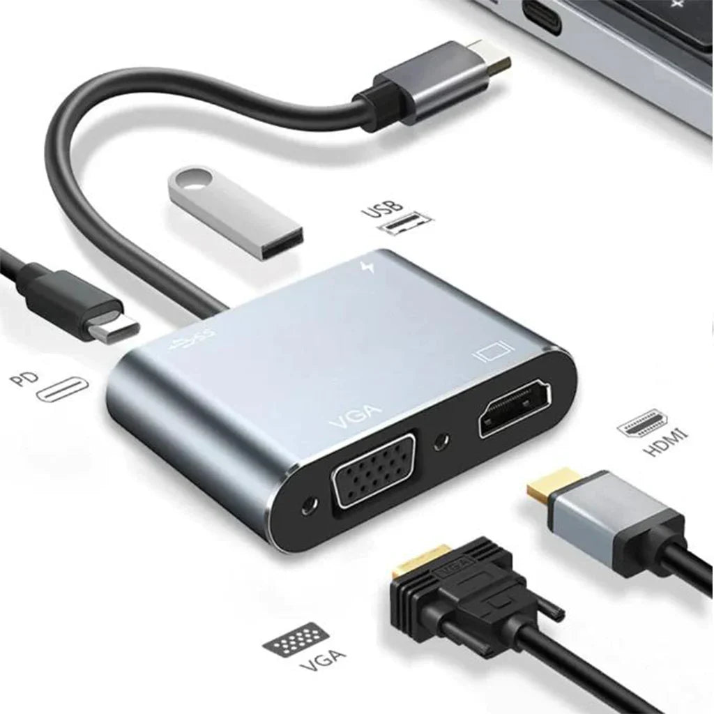 Optiview 4-in-1 TYPE C TO USB + PD + HDMI + VGA