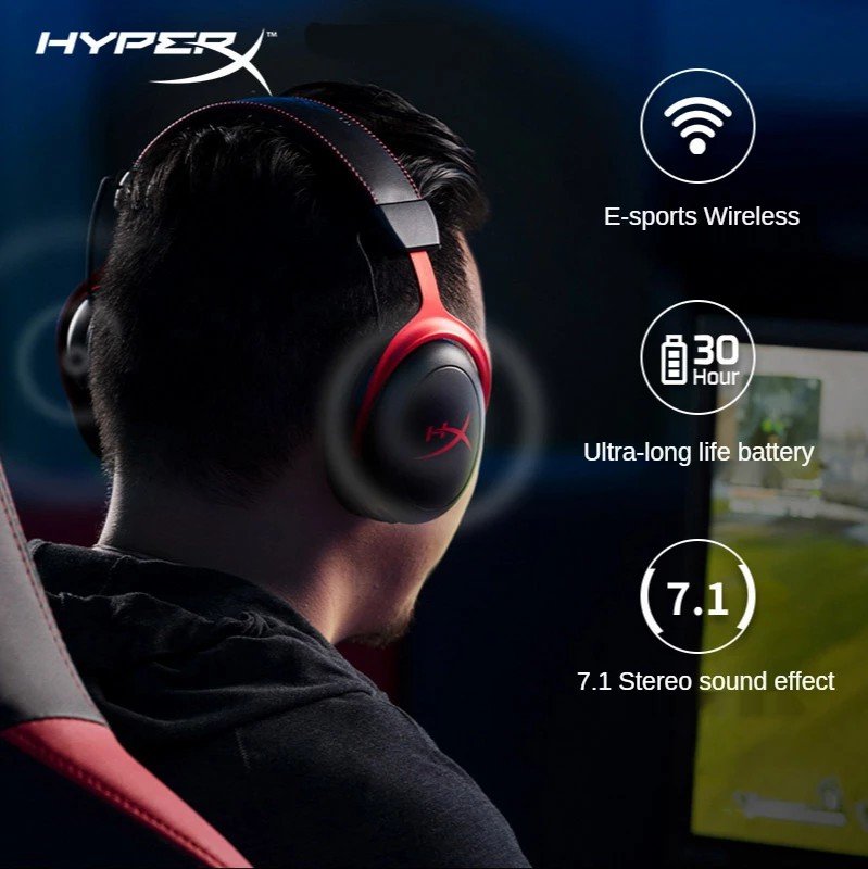 HyperX Cloud 2 Wireless Gaming Headset With HiFi DTS-X Sound Microphone Gaming Headphone For PC PS4 PS5 OPEN BOX