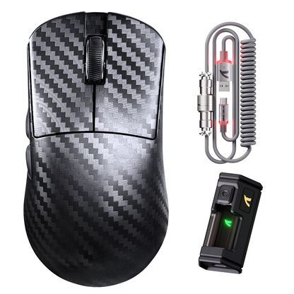 ATTACK SHARK R11 ULTRA Carbon Fiber Wireless 8K PAW3950MAX Gaming Mouse with C06 Ultra LED Cable
