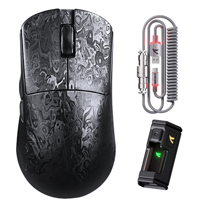 ATTACK SHARK R11 ULTRA Carbon Fiber Wireless 8K PAW3950MAX Gaming Mouse with C06 Ultra LED Cable