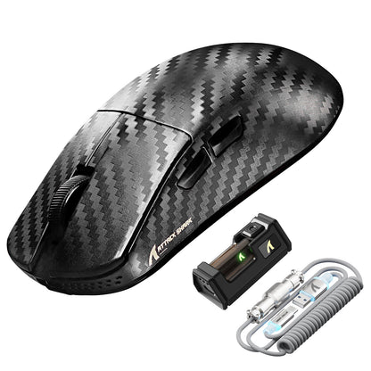ATTACK SHARK R11 ULTRA Carbon Fiber Wireless 8K PAW3950MAX Gaming Mouse with C06 Ultra LED Cable