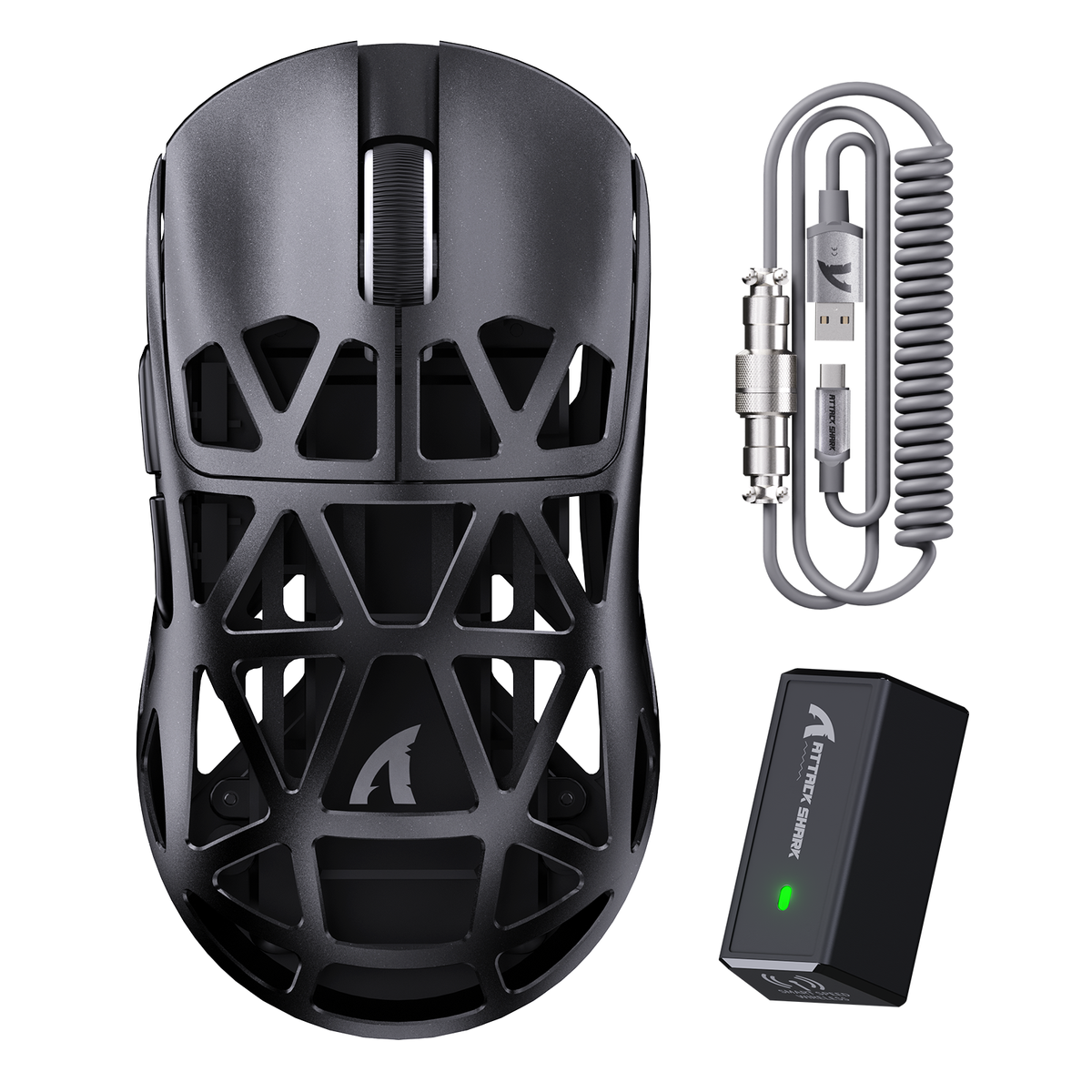 ATTACK SHARK R2 Magnesium Alloy PAW3950 Gaming Mouse 8K with Mouse Coiled Cable (Not Include the Charging Dock)