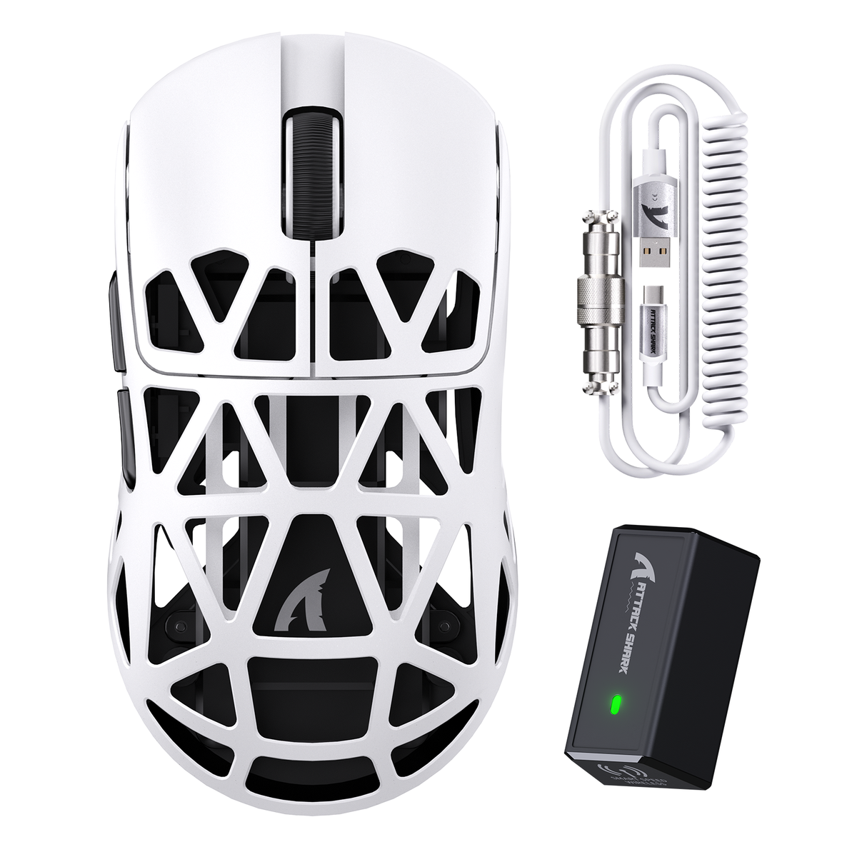 ATTACK SHARK R2 Magnesium Alloy PAW3950 Gaming Mouse 8K with Mouse Coiled Cable (Not Include the Charging Dock)