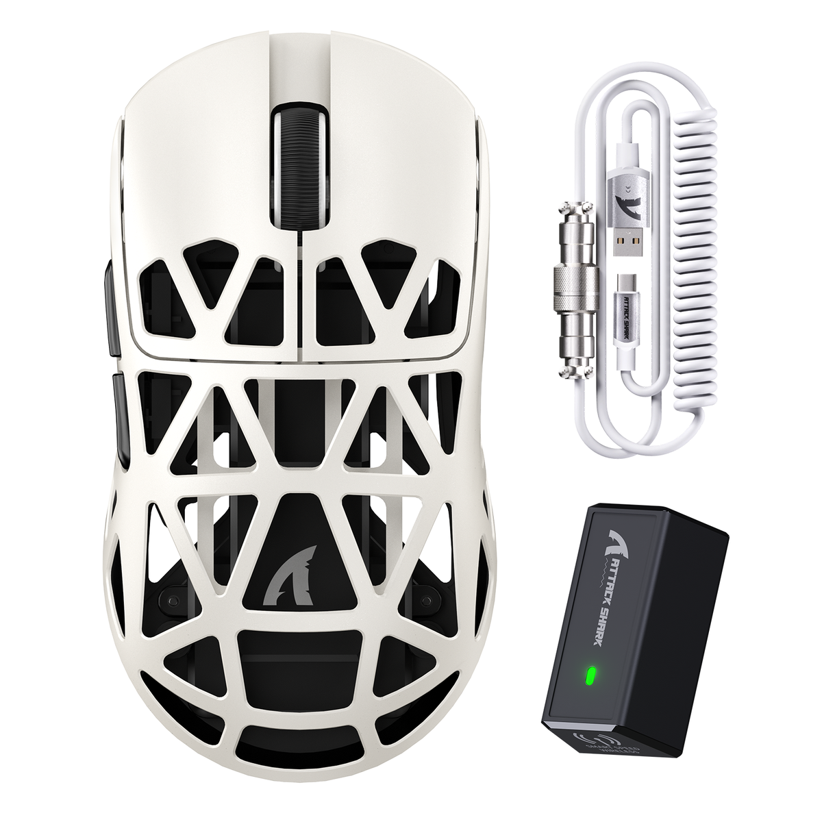 ATTACK SHARK R2 Magnesium Alloy PAW3950 Gaming Mouse 8K with Mouse Coiled Cable (Not Include the Charging Dock)