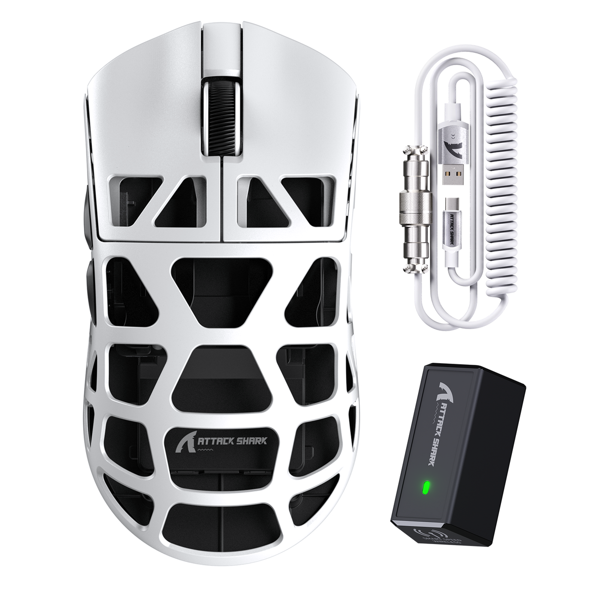 ATTACK SHARK R3 Magnesium Alloy Gaming Mouse 8K with C06 Coiled Cable
