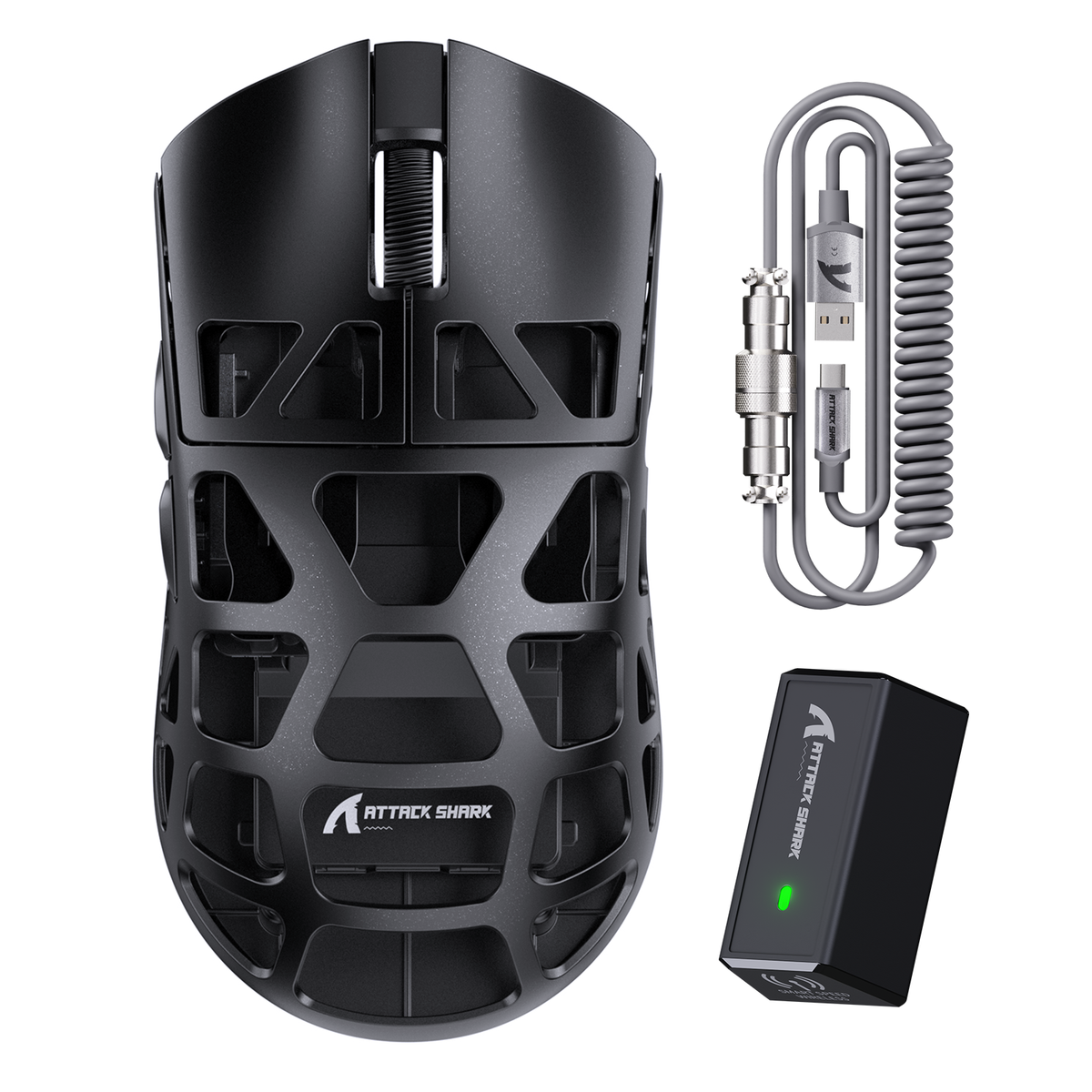 ATTACK SHARK R3 Magnesium Alloy Gaming Mouse 8K with C06 Coiled Cable