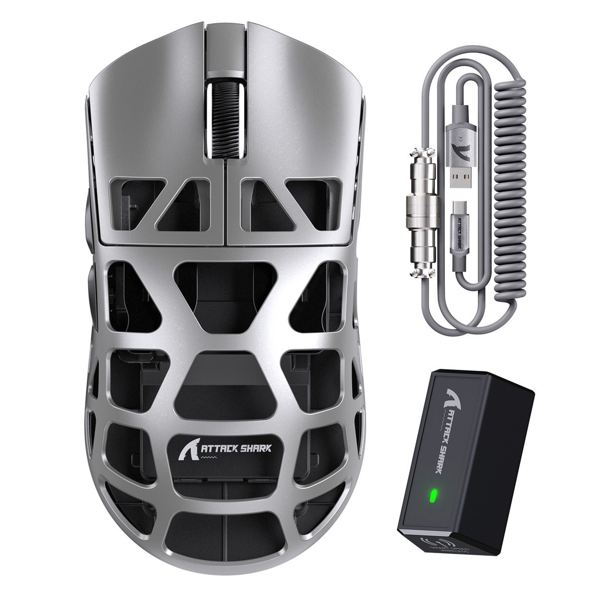 ATTACK SHARK R3 Magnesium Alloy Gaming Mouse 8K with C06 Coiled Cable