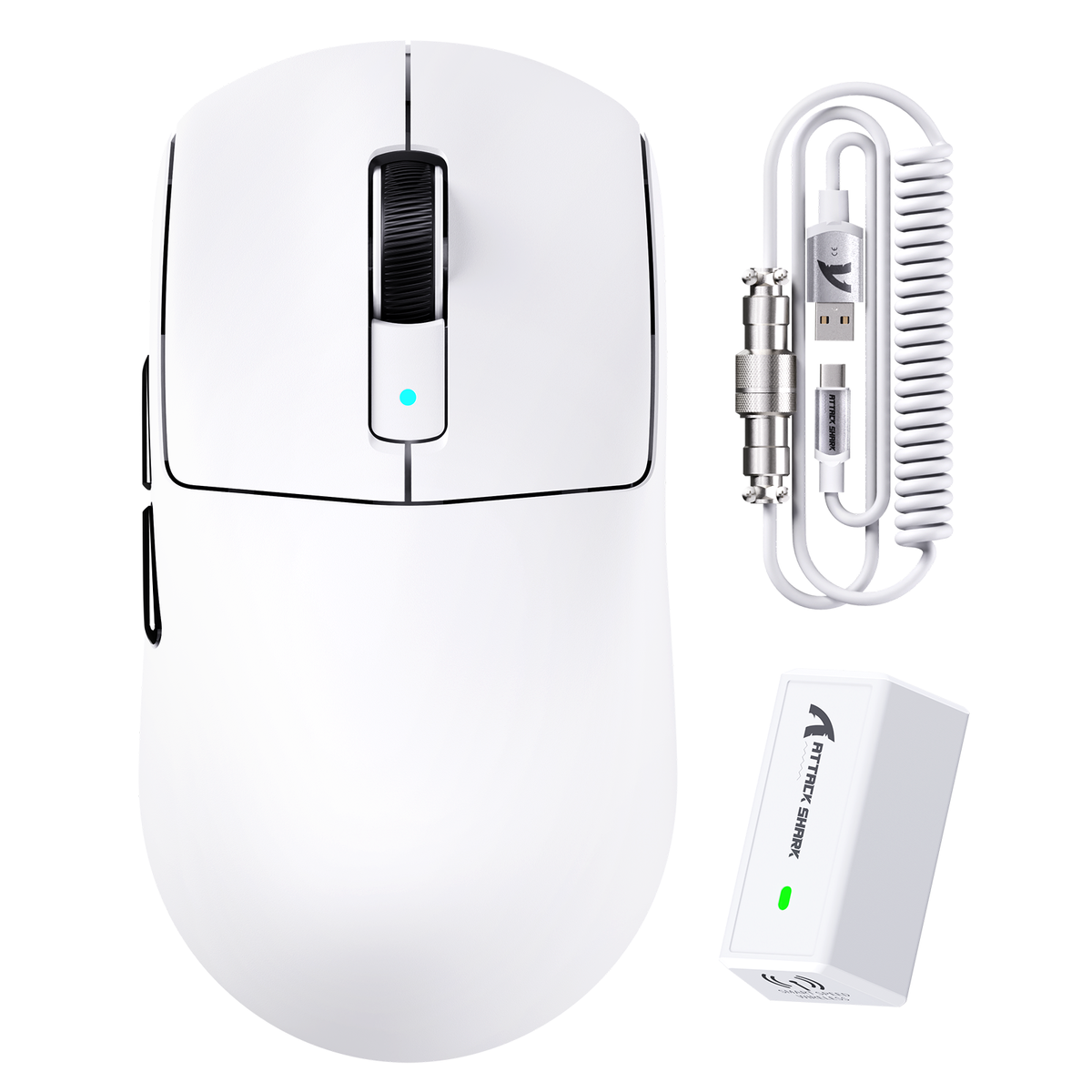 ATTACK SHARK R6 LIGHTSPEED Wireless Gaming Mouse with C06 Mouse Coiled Cable