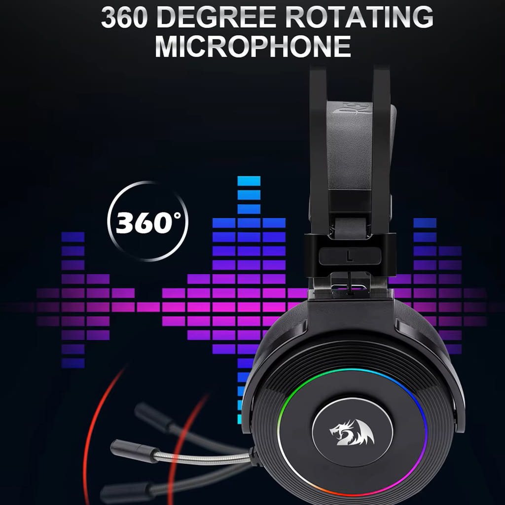 Redragon H320 Black Lamia 2 RGB 360 Rotating Microphone Headset