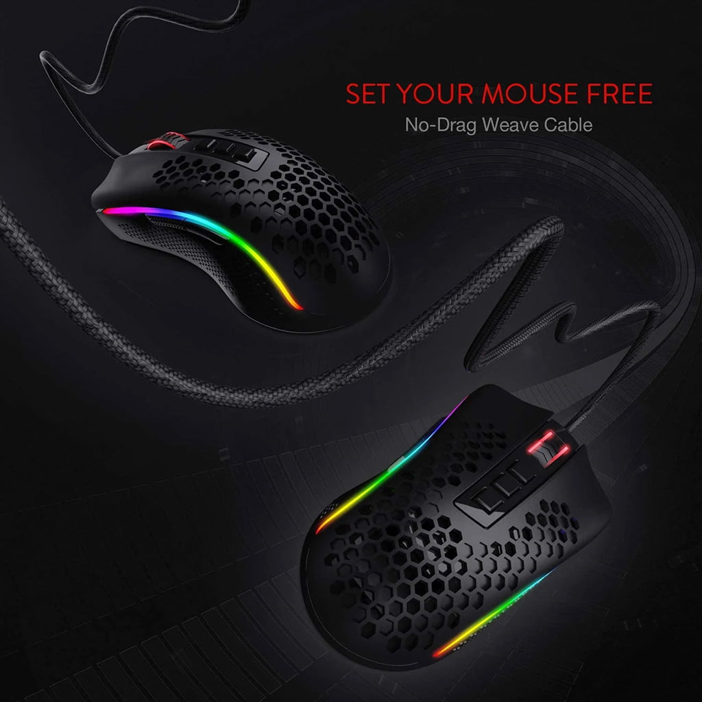 Redragon M808 Storm RGB Black Lightweight Honeycomb Gaming Mouse