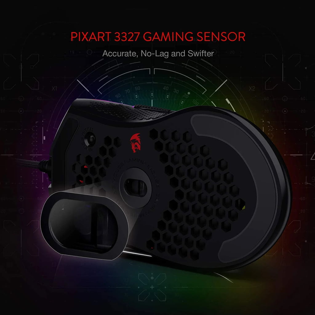 Redragon M808 Storm RGB Black Lightweight Honeycomb Gaming Mouse