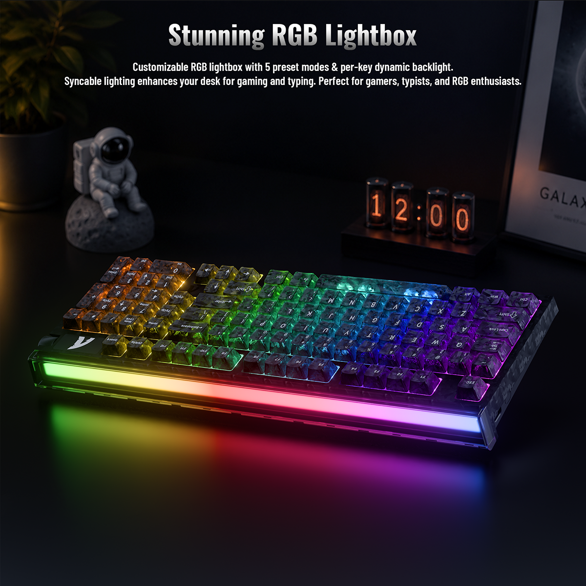 ATTACK SHARK R98 HE Carbon Fiber Wired Rapid Trigger Magnetic Switch Keyboard With C01 Ultra RGB Coiled Cable