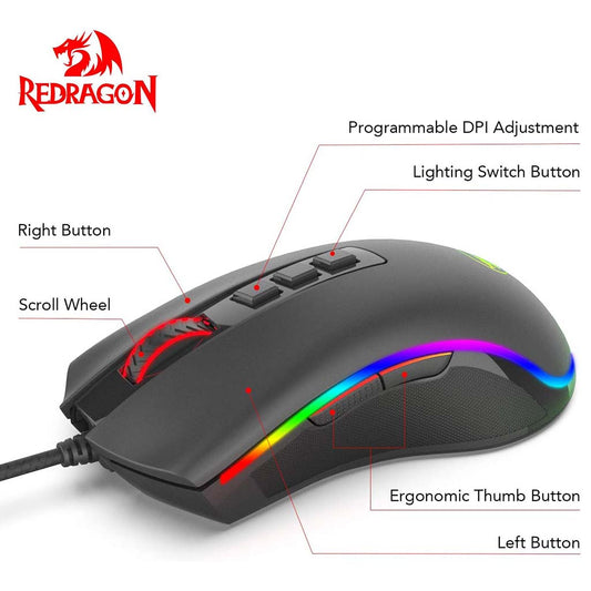 Redragon M711-Fps-1 Cobra 32K DPI RGB Wired Gaming Mouse