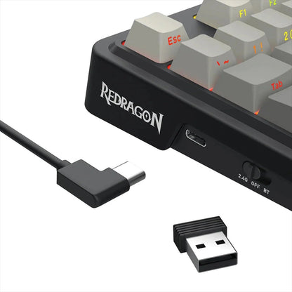 Redragon K743 ANTONIUM PRO 3-Modes Side Printed PBT Keycaps Gaming Keyboard