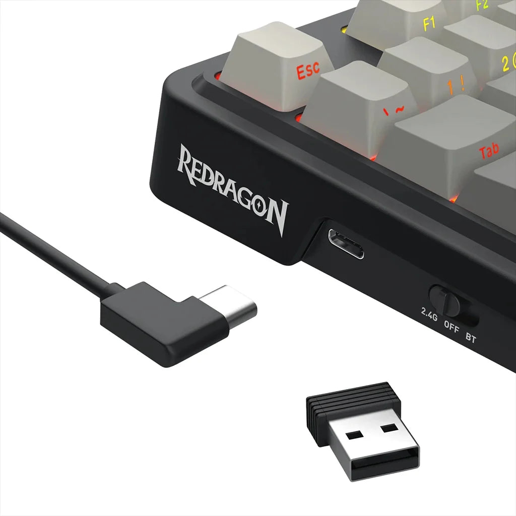 Redragon Antonium K743 PRO 3-Modes Side Printed PBT Keycaps Keyboard